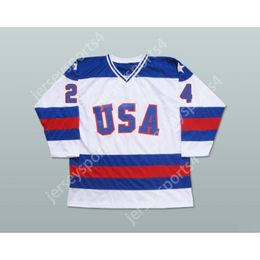 Personalizado ROB MCCLANAHAN 1980 MIRACLE ON ICE TEAM USA 24 HOCKEY JERSEY NUEVO Top cosido S-6XL