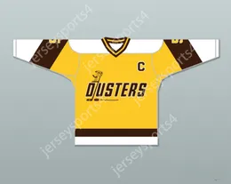 Custom Rod Bloomfield 5 Binghamton Broome Dusters Jersey Yellow Hockey 2 Top Sandered S-L-XL-XXL-3XL-4XL-5XL-6XL