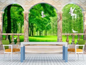 Custom Roman Column Forest Wallpaper 3D Moderne Kinderkamer Wallpapers voor Wall Safa Slaapkamer TV achtergrond 3D-muurschildering