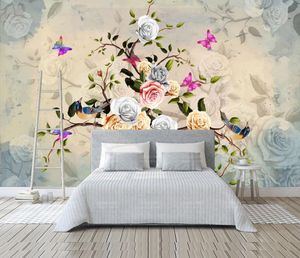 Custom Rose Wallpaper 3d Modern Kids room Wallpapers para pared safa dormitorio Tv Fondo 3D Mural