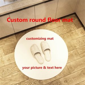 Aangepaste ronde deurmat mat antislip deurmat gedrukt uw ontwerpfoto PO Aangepaste tapijt voor baddeur woonkamer decor 220616