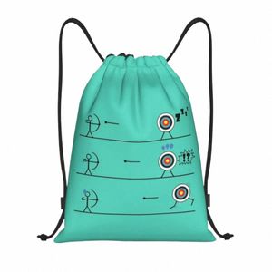 Bolsos con cordón personalizados para correr tiro con arco objetivo mujeres hombres ligero arquero arco caza deportes gimnasio almacenamiento mochila K46G #