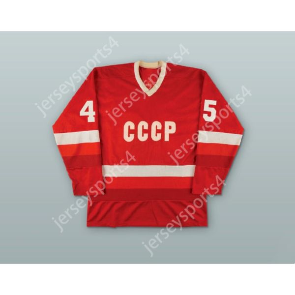 Équipe russe personnalisée Donald Trump 45 CCCP Hockey Jersey Fake News Nouveau top cousé S-M-L-XL-XXL-3XL-4XL-5XL-6XL