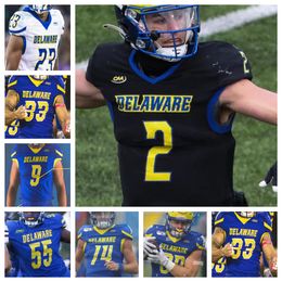 Personnalisé Ryan O'Connor Noah Sanders Delaware College Football Hommes Femmes Jeunes Tous les maillots cousus 1 Kyron Cumby 2 JoJo Bermudez 3 Zach Marker