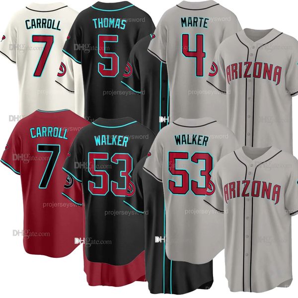 Personnalisé S-4XL Corbin Carroll 2024 New Jersey Randy Johnson Ketel Marte Lourdes Gurriel Jr. Alek Thomas Gabriel Moreno Brandon Pfaadt Christian Walker Nick Ahmed Jersey