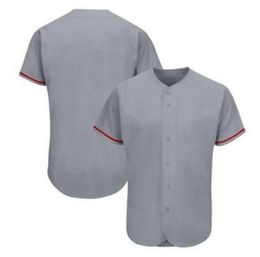 Maillots de baseball personnalisés S-4XL dans n'importe quelle couleur Blanc gris rouge noir Tissu de qualité Évacuation de l'humidité Numéro et taille respirants Jersey116