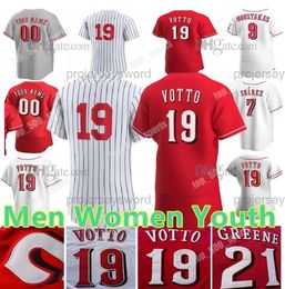 Maglia personalizzata S-4XL Joey Votto Elly De La Cruz Noelvi Marte Jonathan India Hunter Greene Tyler Stephenson Barry Larkin Ken Griffey Pete Rose Johnny Panchina Maglie