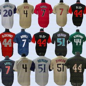 Custom S-4XL Johnson Bumgarner Carroll Walker Baragar Gonzalez Men Women Youth Diamondbacks Baseball Jersey