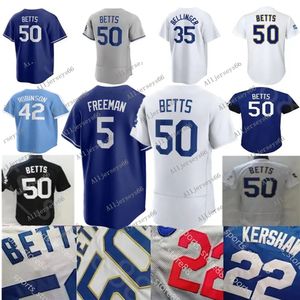 Personnalisé S-4XL Mookie Betts Jersey Freddie Freeman Noah Syndergaard Julio Urias Justin Turner Clayton Kershaw Jackie Robinson Max Muncy Maillots de baseball