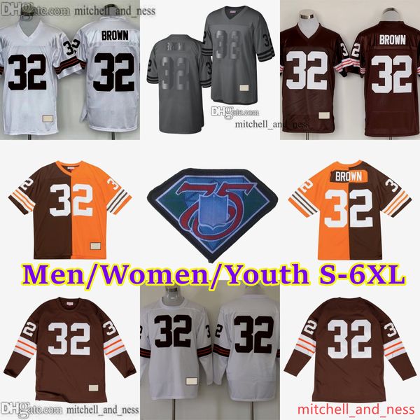 Personnalisé S-6XL 1946-1999 Football de retour 32 Jim Brown Jersey Stitch 19 Bernie Kosar 14 Otto Graham 21 Eric Metcalf 73 Joe Thomas Lou Groza Leroy Kelly