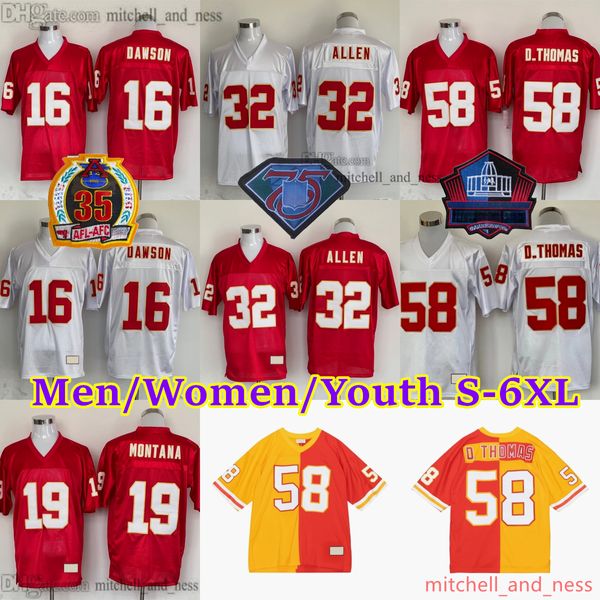 Personalizado S-6XL 1960-1990 Fútbol clásico vintage 19 Joe Montana Jersey Throwback Stitch 32 Marcus Allen 31 Priest Holmes 68 Will Shields 18 Emmitt Thomas 89 Otis Taylor