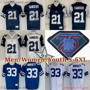 Personnalisé S-6XL 1960-1999 Football de retour 88 Drew Pearson Jersey Stitch 12 Roger Staubach 21 Deion Sanders 8 Troy Aikman 33 Tony Dorsett Michael Irvin