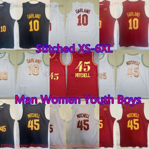 Personnalisé S-6XL 2023-24 New City Basketball 45 DonovanMitchell Jersey Cousu 10 DariusGarland Jerseys Home Away Respirant Sports Rouge Blanc Noir Chemise Homme Femme Enfants