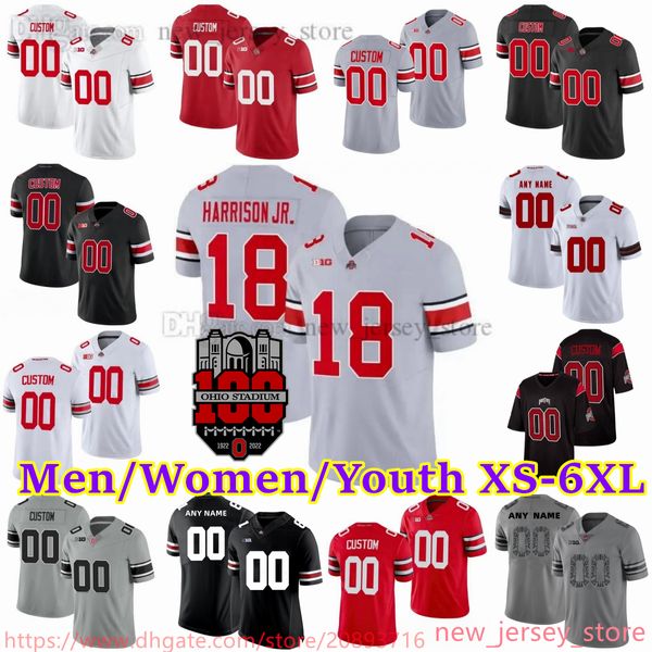 2023 Custom S-6XL NCAA Ohio State Buckeyes Football Jersey 6 Kyle McCord 18 Marvin Harrison Jr. 51 Luke Montgomery 2 Emeka Egbuka 17 Carnell Tate 88 Gee Scott Jr. 5 Hayden