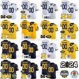 Maillot de football personnalisé S-6XL 2024 Big Ten Champion Michigan Wolverines 9 J.J. McCarthy 2 Blake Corum 25 Junior Colson 0 Mike Sainristil 20 Kalel Mullings 13 Jack Tuttle