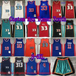 Custom S-6XL 313 Shadyeminem Throwback 1998-99 Basketball 33 Granthill Jersey Classic Vintage Joedumar Dennisrodman Isiahthomas Shirts sportifs respirants