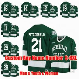 Custom S-6XL Bemidji State Beavers College Hockey Wears Jersey Gerry Fitzgerald Owen Sillinger Justin Baudry Charlie Combs Aaron Miller Elias Rosen Bauman Brady