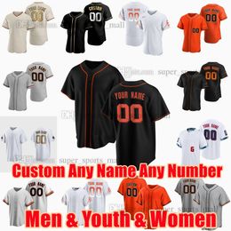 Custom S-6XL Brandon Crawford Baseball Jersey Mike Yastrzemski Joc Pederson Alyssa Nakken Michael Conforto Sean Manaea Scott Alexander Joey Bart John Brebbia Beck