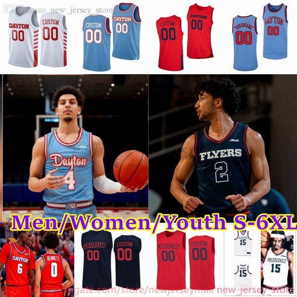 Maillot de basket-ball personnalisé S-6XL Dayton Flyers 15 DaRon Holmes II 21 Brady Uhl Petras Padegimas CJ Napier Atticus Schuler Malachi Smith Evan Dickey Maillots cousus