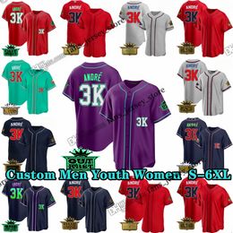 Aangepaste S-6XL K3 13 Ronald Acuna Jr. Baseball jersey Heldere kleuren roodblauw licht groen zwart paars met patches