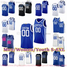 Maillot de basket-ball personnalisé S-6XL Kentucky Wildcats 12 Antonio Reeves 0 Rob Dillingham Tre Mitchell Reed Sheppard D.J.Wagner Justin Edwards Adou Thiero Maillots cousus