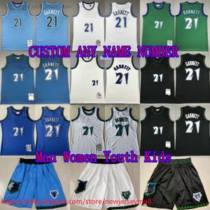 Custom S-6xl Throwback 1997-98 Basketball 21 Kevingarnett Jersey Stitch Classic Vintage 1995-96 2003-04 Retro Jerseys Shirts Sports Shirts