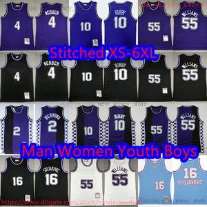 Custom S-6xl Throwback 1998-99 Basketball 55 Jasonwilliams Jersey Classic Vintage Mitchrichmond Chriswebber Mikebibby Pejastojakovic Breathable Shirts