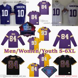 Aangepaste S-6XL Klassiek Vintage voetbal 10 Fran Tarkenton Jersey Throwback 1961-1999 Stitch 22 Paul Krause 44 Chuck Foreman 56 Chris Doleman Adrian Peterson Carter