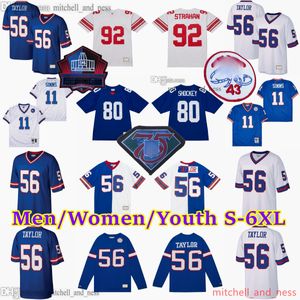 Personalizado S-6XL Fútbol clásico vintage 11 Phil Simms Jersey Throwback 1925-1999 Stitch 53 Harry Carson 56 Lawrence Taylor 58 Carl Banks 89 Mark Bavaro 10 Eli Manning