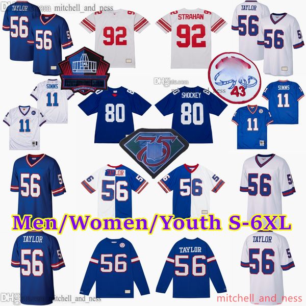 Personnalisé S-6XL Classique Vintage Football 11 PhilSimms Jersey Throwback 1925-1999 Stitch 91 Justin Tuck 72 Osi Umenyiora 76 Chris Snee 70 Leonard Marshall 79 Rosey Brown