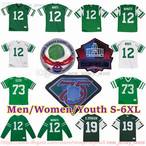 Personnalisé S-6XL Throwback 1960-1999 Football 12 Joe Namath Jersey Stitch 68 Kevin Mawae 28 Curtis Martin 13 Don Maynard 24 Darrelle Revis 92 Shaun Ellis Joe Klecko Maillots