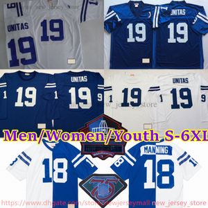 Aangepaste S-6XL Throwback 1999 voetbal 18 Peyton Manning Jersey Stitch 19 Johnny Unitas 88 Marvin Harrison 32 Edgerrin James Reggie Wayne Robert Mathis Marshall Faulk