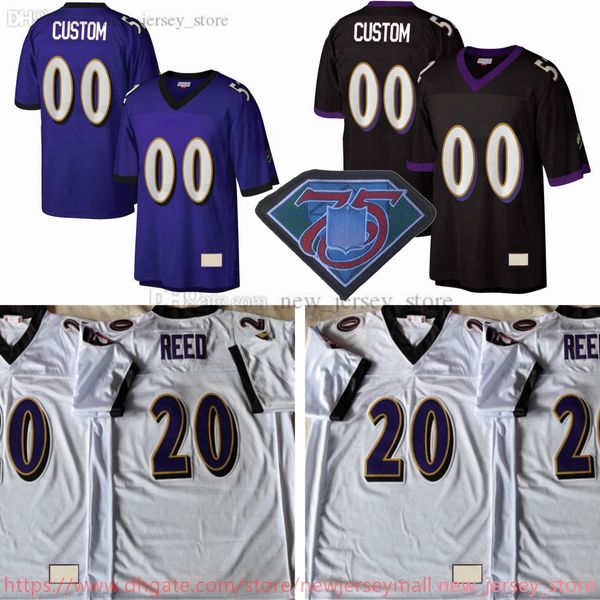 Personnalisé S-6XL Throwback 1996 Football 20 Ed Reed Jersey Stitch 75 Jonathan Ogden 21 Chris McAlister 92 Haloti Ngata 98 Tony Siragusa 86 Todd Heap Kelly Gregg Maillots