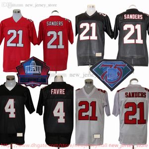 Personnalisé S-6XL Throwback 1966-1999 Football 21 Deion Sanders Jersey Stitch 7 Michael Vick 4 Brett Favre 78 Mike Kenn 87 Claude Humphrey 71 John Zook Keith Brooking Maillots