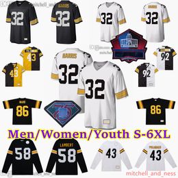 Aangepaste S-6XL Klassiek Vintage voetbal 23 Mike Wagner Jersey Throwback 1933-1999 Stitch 33 Merril Hoge 20 Rocky Bleier 58 Jack Lambert 26 Rod Woodson 75 Joe Greene