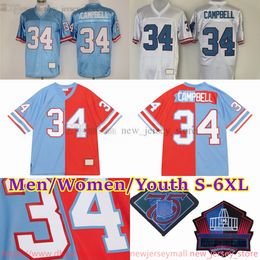 Custom S-6xl Throwback 1999 Football 34 Earl Campbell Jersey Stitch 1 Warren Moon 9 Steve McNair 27 Eddie George 78 Cuyley Culp 10 Vince Young Jerseys