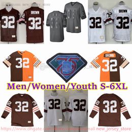 Aangepaste S-6XL Throwback 1946-1999 voetbal 36 Marion Motley Jersey Stitch 66 Gene Hickerson 82 Ozzie Newsome 86 Dante Lavelli 42 Paul Warfield Len Ford Sipe Jerseys