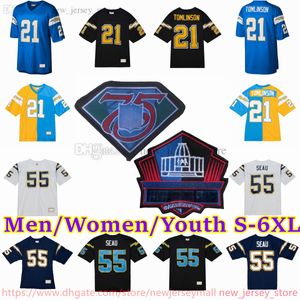 Custom S-6XL Throwback 1961-1999 Voetbal 55 Junior Seu Jersey Stitch 19 Lance Alworth 80 Kellen Winslow 21 LaSainian Tomlinson 20 Natrone betekent 18 Charlie Joiner