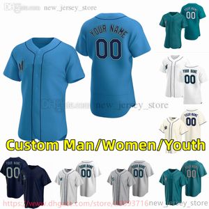 Custom S-6XL Movie College Baseball draagt Jersey Stitched 44 JulioRodriguez 24 KenGriffey Jr 3 JPCrawford 51 SuzukiIchiro 10 JarredKelenic Hong Away Jerseys