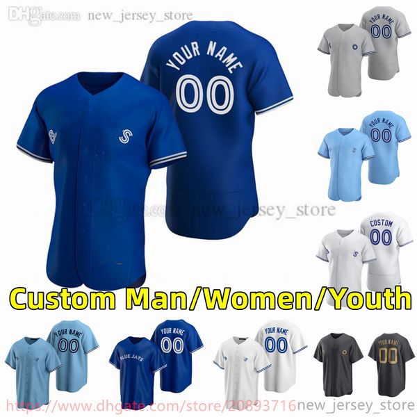 Custom S-6XL Movie College Baseball Wears Jersey cousu 27 VladimirGuerrero Jr. 4 GeorgeSpringer 11 BoBichette 99 Hyun-JinRyu 26 MattChapman Hong Away Jerseys