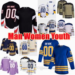 Custom S-6XL Movie College Hockey viste Jersey bordado 21 Kyle Okposo 26 Rasmus Dahlin 28 Zemgus Girgensons 89 Alex Tuch 41 Craig Anderson 78 Jacob Bryson Jerseys