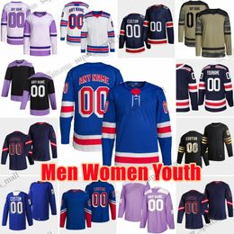 Aangepaste S-6XL film College Hockey draagt Jersey Mark Messier Igor Shesterkin Chris Kreider Artemi Panarin Mika Zibanejad Patrick Kane Anton Blidh