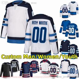 Custom S-6XL Movie College Hockey Wears Jersey Embroidery 27 Nikolajehlers 26 BlakeWheeler 81 Kyleconnor 55 Markscheifele 80 Pierre-Lucdubois Nateschmidt Jerseys