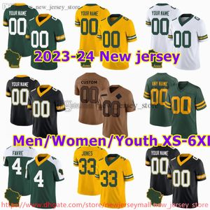 Maillot de football personnalisé S-6XL cousu cousu 12 AaronRodgers 2 MasonCrosby 69 DavidBakhtiari 33 AaronJones 26 DarnellSavage Jr. 18 RandallCobb 4 BrettFavre Maillots