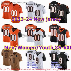 Aangepaste S-6XL DIY voetbalshirt gestikt 9 JoeBurrow 32 TrayveonWilliams 28 JoeMixon 85 TeeHiggins 83 TylerBoyd 94 SamHubbard 2 EvanMcPherson Jerseys