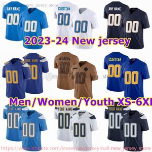 Maillot de football personnalisé S-6XL DIY NCAA cousu 10JustinHerbert 52KhalilMack 13KeenanAllen 30AustinEkeler 3DerwinJames Jr 4ChaseDaniel 97JoeyBosa Maillots