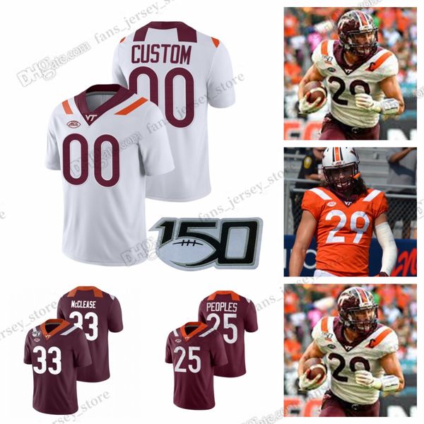 Personnalisé S-6XL NCAA Virginias Tech Hokies College Football Jersey Vick Wells King Holston Black Smith Gallo Gosnell Blumrick Moss Hollifield Conner Chancelier