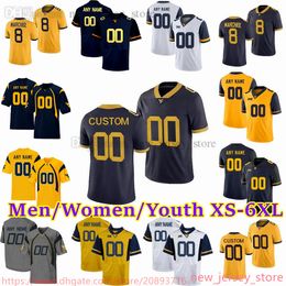 Custom S-6XL NCAA West Virginia Mountaineers voetbalshirt 11 Kevin White 13 Andrew Buie 12 Geno Smith 3 Stedman Bailey 8 Karl Joseph 1 Tavon Austin 25 Justin Crawford