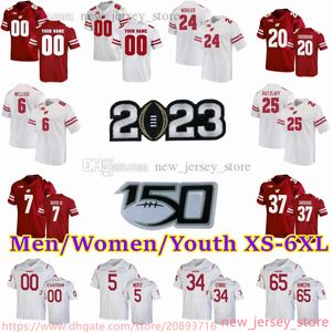 Maillot de football personnalisé S-6XL NCAA Wisconsin Badgers 25 Jake Ratzlaff 24 Hunter Wohler 7 Spencer Lytle 57 Jack Sanborn 54 Kayden Lyles 32 Julius Davis Hommes Femmes Jeunes