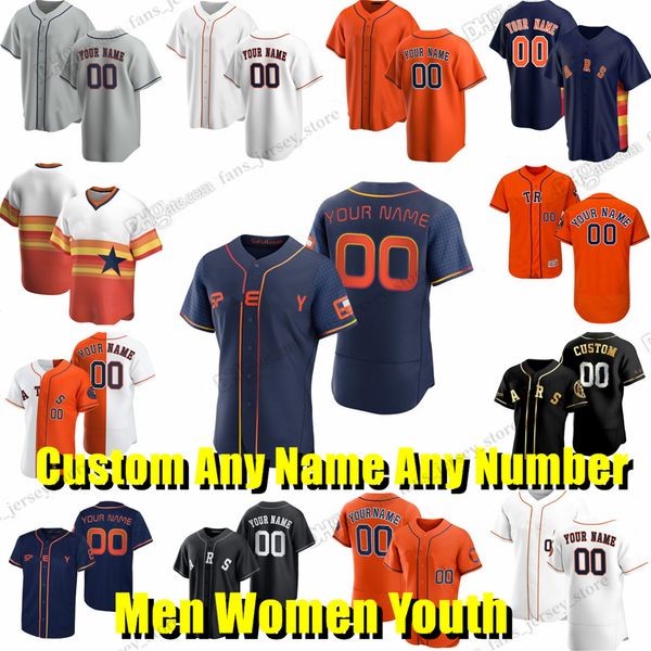 Maillot de baseball personnalisé S-6XL Nolan Ryan Altuve Yordan Jose Alvarez Alex Bregman Abreu Jose Abreu Hunter Brown Yainer Cristian Javier Martin Maldonado Seth Martinez